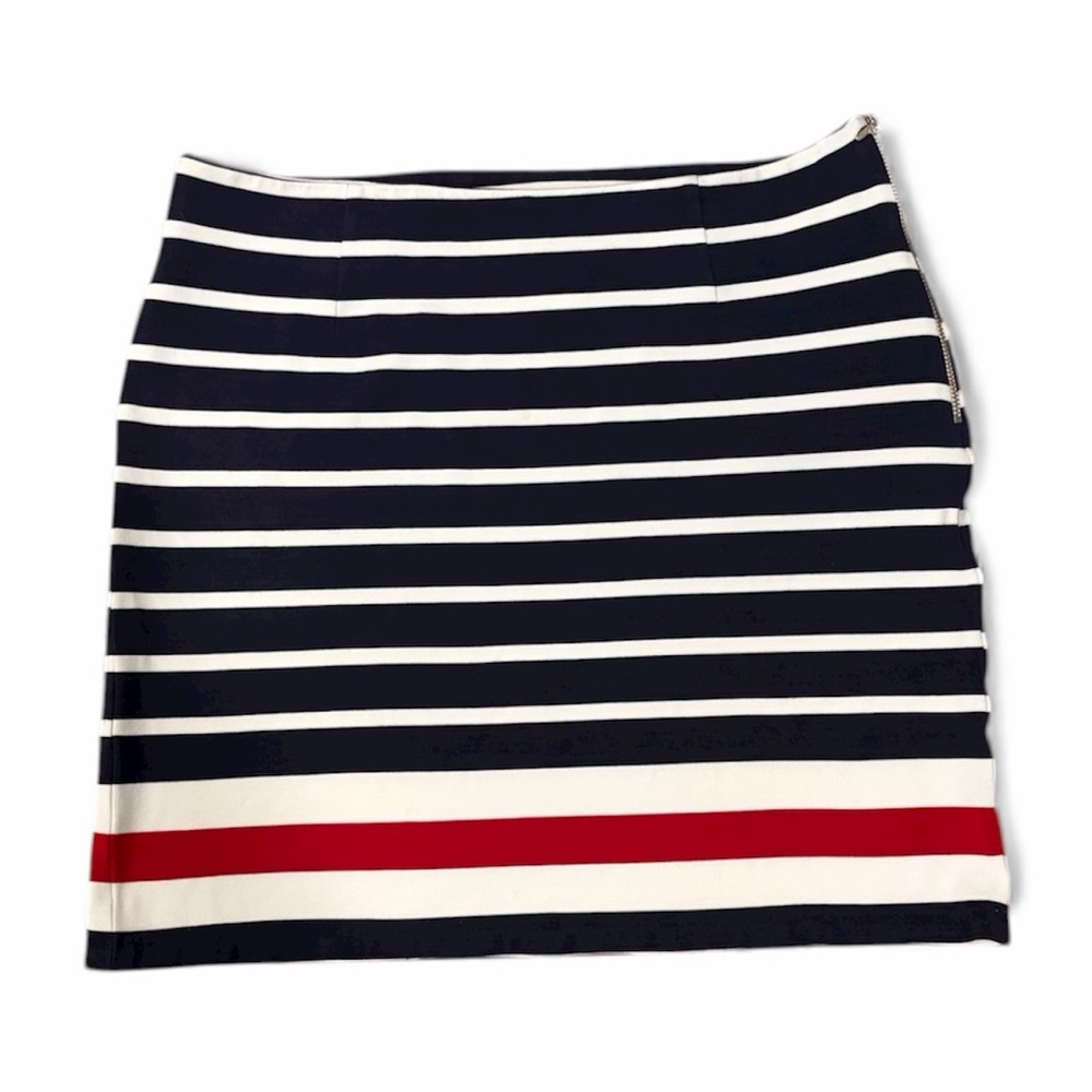 Banana Republic Navy and Red and White Striped Mini Skirt.
